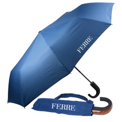 Зонт складной-полуавтомат FERRE, полиэстр, цвет синий
