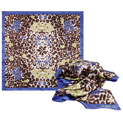 Платок UNGARO, шелк 100%, в подарочной коробке, цвет синий