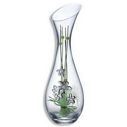 Ваза Primavera h40см, хрустальное стекло, серебро, Италия