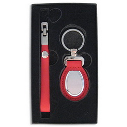Набор: брелок и ланъярд для мобильного телефона, кожзам, металл, в подарочной коробке, цвет красный