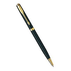 Ручка Parker Sonnet Matt Black GT роллер (корпус-лак, отделка-позолота 14К), черный