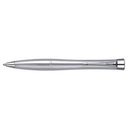 Ручка Parker Urban Metro Metallic, корпус - латунь, отделка - хром, шариковая, цвет серебристый