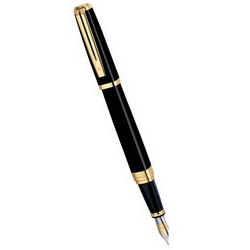 Ручка Waterman Exception Ideal Black GT, перьевая (перо-золото 18К с родиевым покрытием,корпус-лак, отделка-позолота 23К), черный