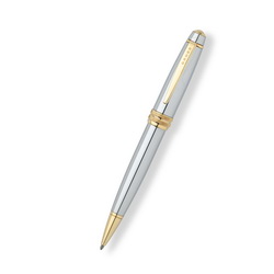 Ручка Bailey Medalist шариковая ( корпус- латунь, отделка-позолота), цвет серебристый