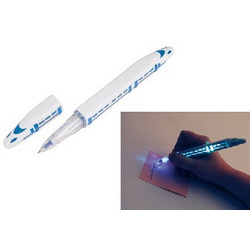 Ручка шариковая "Экспресс" с подсветкой, пластик, цвет бело-синий