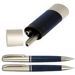 Карандаш и ручка в футляре "Авангард", синий