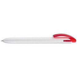 Ручка Айсберг шариковая с цветным клипом, красный