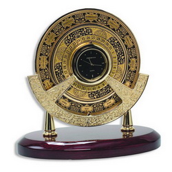 Часы настольные Credan Секстант с календарем, дерево, золотистый