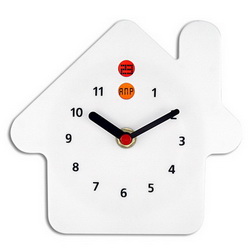 Часы настольные Дом с календарем, пластик, цвет белый