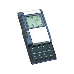 Калькулятор с часами и календарем синий