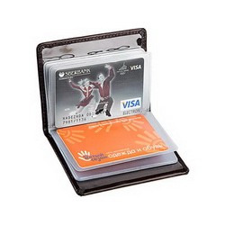 Футляр на 10 кредитных и дисконтных карт, кожзам, металл