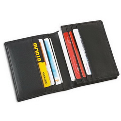 Футляр для визиток, кредитных или дисконтных карт, кожа, черный