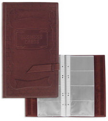 Кляссер для визиток Memoniaна 160 в/к, кожа коричневый