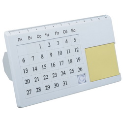 Вечный настольный календарь с линейкой и бумажным блоком, пластик
