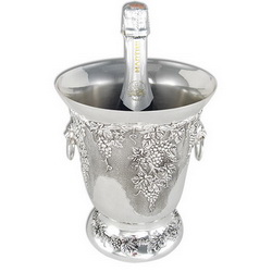 Ведро для шампанского h26 см, металл, никелево-серебряное покрытие, серебристый