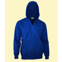 Куртка-толстовка на молнии с капюшоном S 80% хлопок, 20% полиэстер, плотность 280 г/кв.м, синий