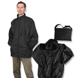Куртка-ветровка S с чехлом, на подкладке (сетка), 100% нейлон черный