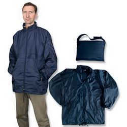 Куртка-ветровка XL с чехлом, на подкладке ( сетка), 100% нейлон темно-синий