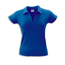 Рубашка-поло женская,L,100% хлопок, плотность 205 г/кв.м синий