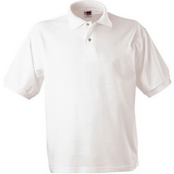 Рубашка-поло детская рост 116 см, 6 лет, 100% чесаный хлопок, плотность 180 г/кв.м, цвет белый