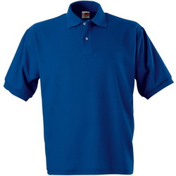 Рубашка-поло детская рост 104 см, 4 года, 100% чесаный хлопок, плотность 180 г/кв.м, цвет синий