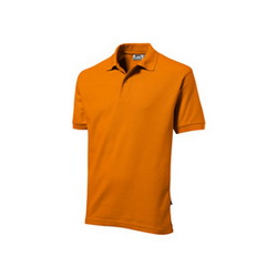 Рубашка-поло S, с вязаным воротником и манжетами, 100% хлопок, плотность 200 г/кв.м, цвет оранжевый