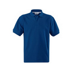 Рубашка-поло XL, с вязаным воротником и манжетами, 100% хлопок, плотность 200 г/кв.м, цвет синий