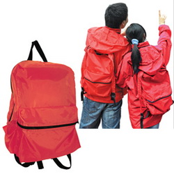 Куртка-ветровка-рюкзак с капюшоном XL, полиэстер 100%, цвет красный