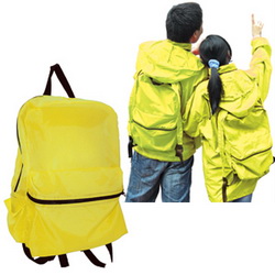 Куртка-ветровка-рюкзак с капюшоном XL, полиэстер 100%, цвет желтый