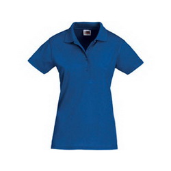 Рубашка-поло женская, S, хлопок 100%, плотность 160 г/кв. м, синий