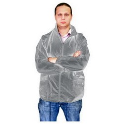 Куртка-ветровка XXL, 100% полиэстер, с чехлом, серебристый