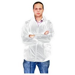 Куртка-ветровка L, 100% полиэстер, с чехлом, белый
