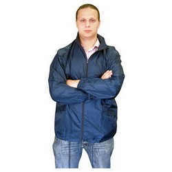 Куртка-ветровка L, 100% полиэстер, с чехлом, синий
