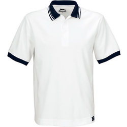 Рубашка-поло S, хлопок 100 %, с контрастной отделкой на воротнике и манжетах, плотность 200-220г/кв.м, цвет белый