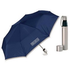 Зонт складной в пластиковом футляре, темносиний