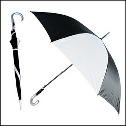 Зонт-трость с белым сектором, полуавтомат