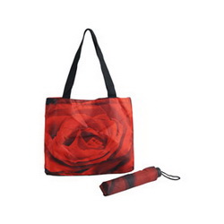 Набор "Алая роза" зонт складной полуавтоматический и сумка для покупок, полиэстр