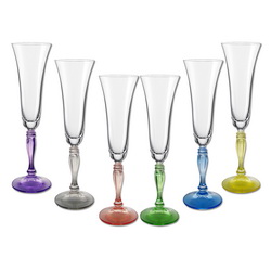 Набор Rainbow из 6-и фужеров для шампанского по 190 мл, выдувное стекло, Чехия