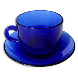 Чайная пара Лазурь, 205 мл, стекло, синий