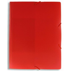 Папка пластиковая с 2-мя резинками, корешок 0,7-1,5 см, красный