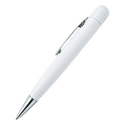 Ручка-флэш-карта USB, 4Gb,с цветным корпусом и металлическим клипом, белый