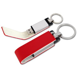 Флэш-карта USB, 8Gb, на магнитной застежке, кожа, металл, цвет красный