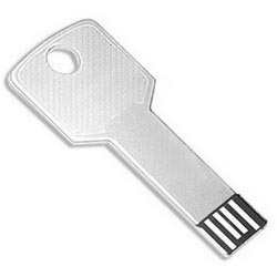 Флэш-карта USB, 4Gb Ключ, металл, в блистерной упаковке, серебристый