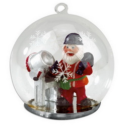 Сувенир новогодний Дед Мороз-строитель, стекло