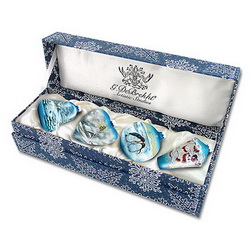 Набор из 4-х коллекционных ёлочных украшений G.DeBrekht Зимние пейзажи в подарочной коробке