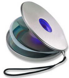 Футляр для CD-дисков с цветной вставкой серебристо-синий