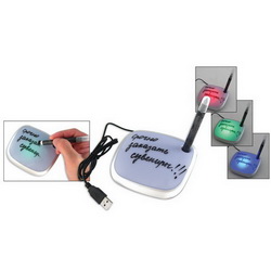 USB Hub на 3 порта с меняющей цвет подсветкой и фломастером