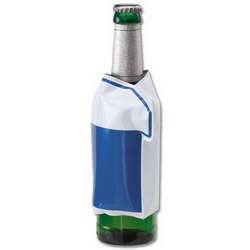 Кулер для бутылки в виде футболки (наполнение-гель), синий