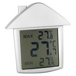 Термометр электронный Комфорт с прозрачным экраном на присоске, серебристый