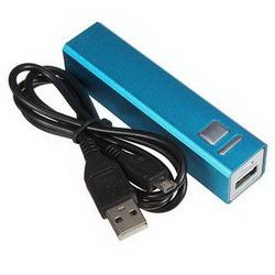Внешний портативный аккумулятор для зарядки мобильных телефонов, цифровых камер, портативных игровых приставок, гаджетов, металл, цвет синий